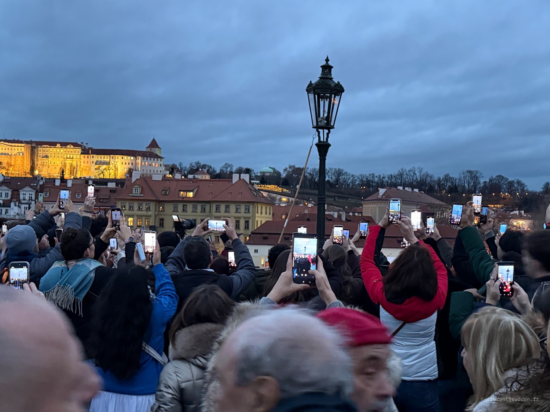 Pont Charles, Prague, vue crépusculaire