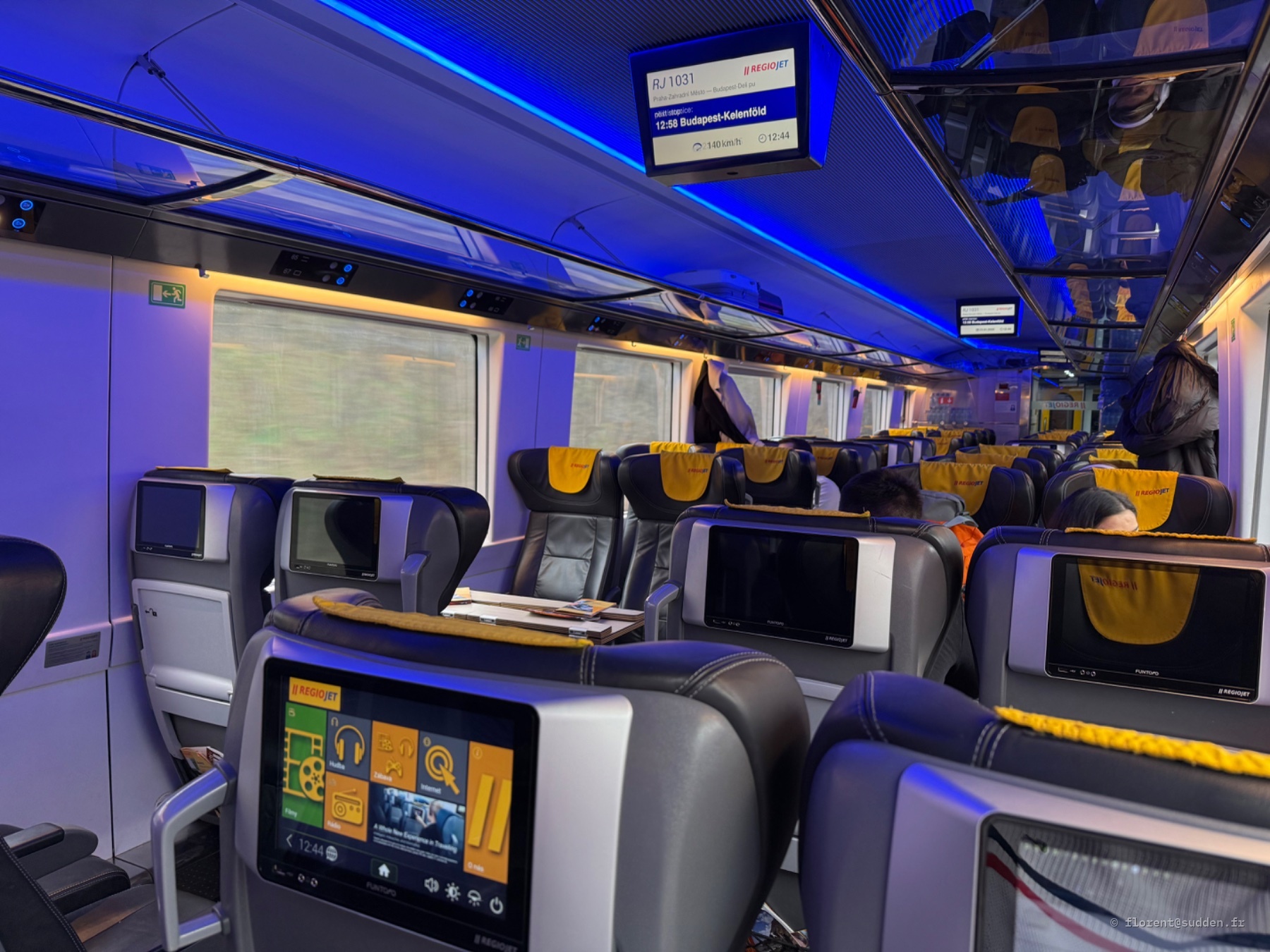 Intérieur de train RegioJet
