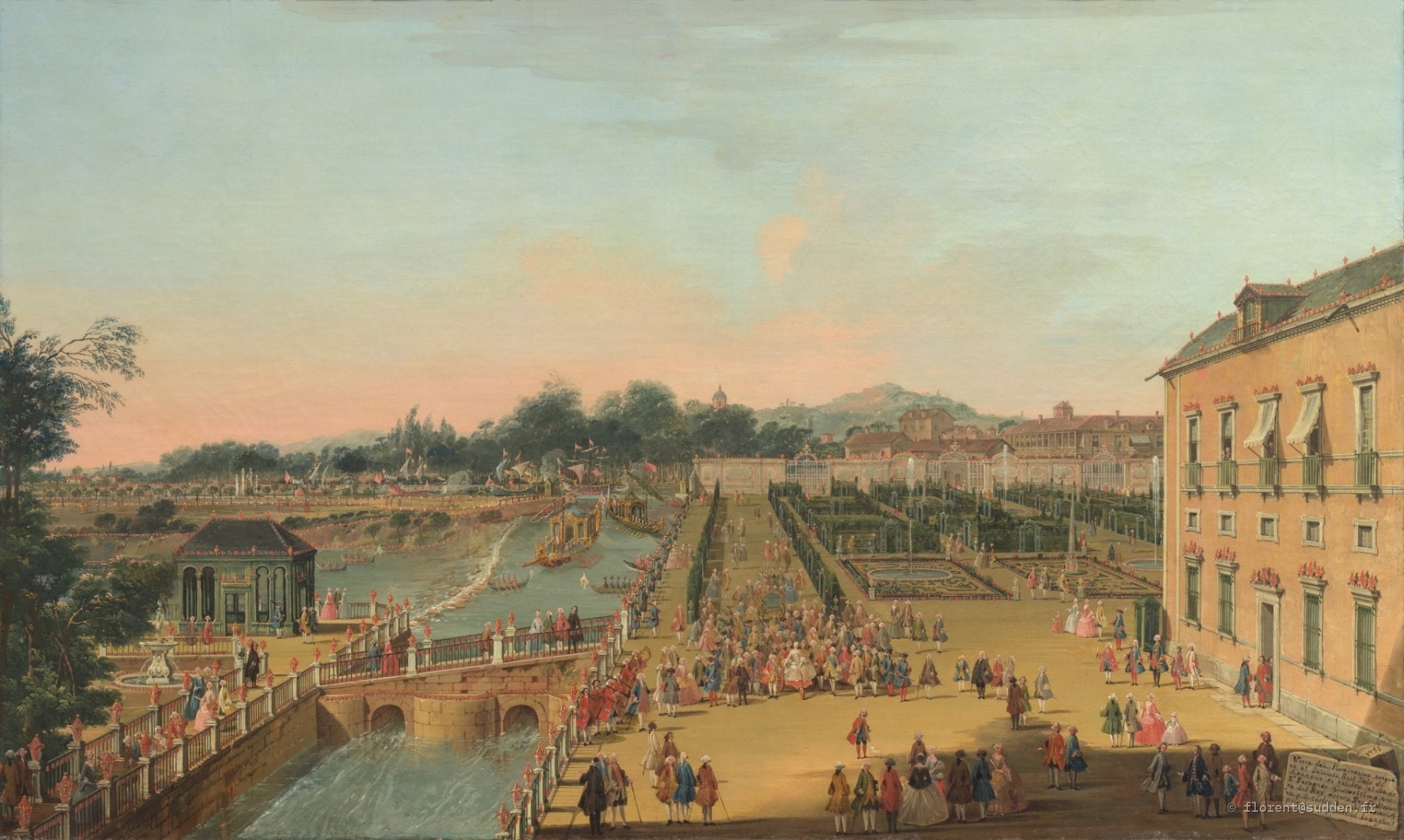Fernando VI y Bárbara de Braganza en los jardines de Aranjuez