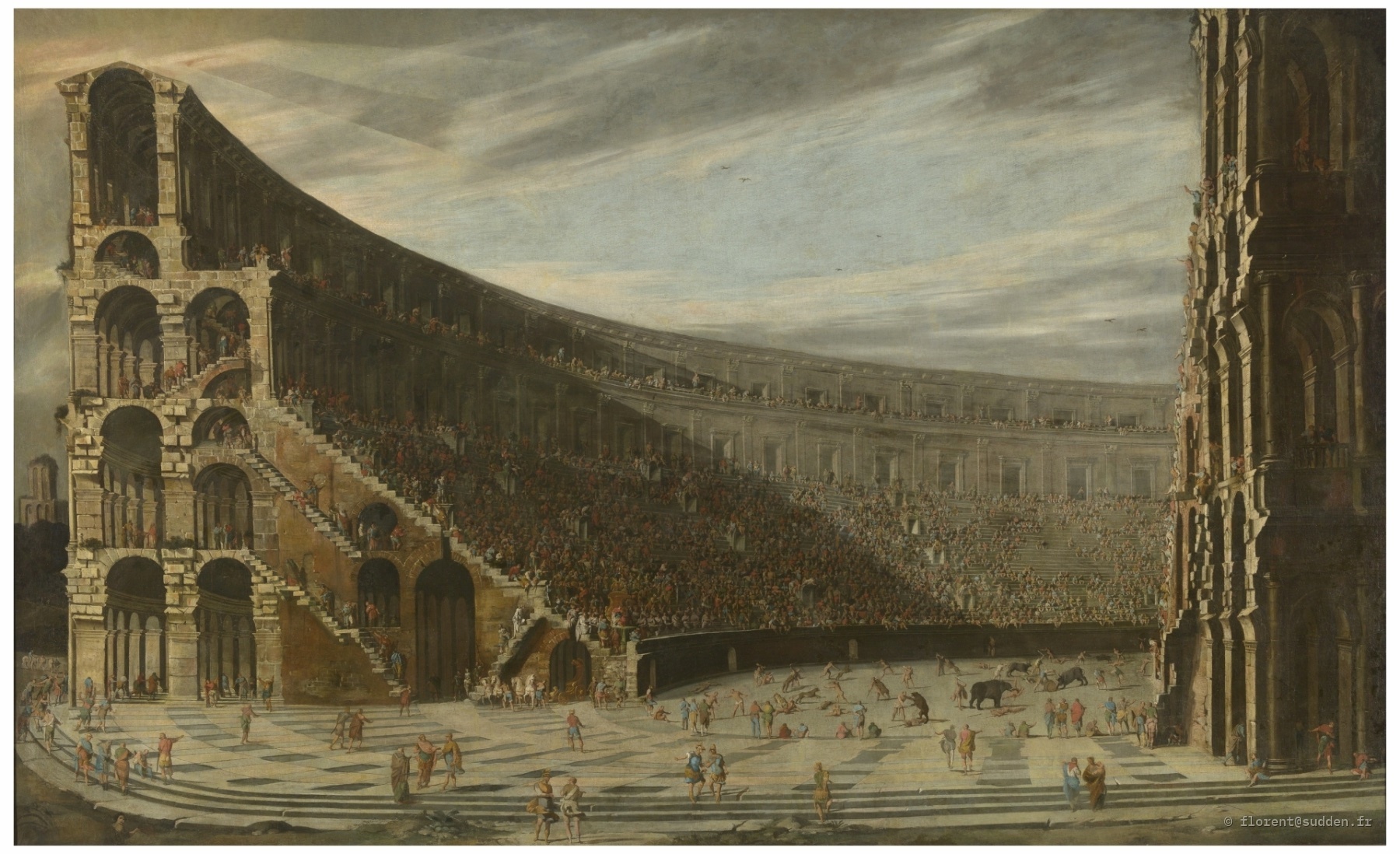 Perspectiva de un anfiteatro romano