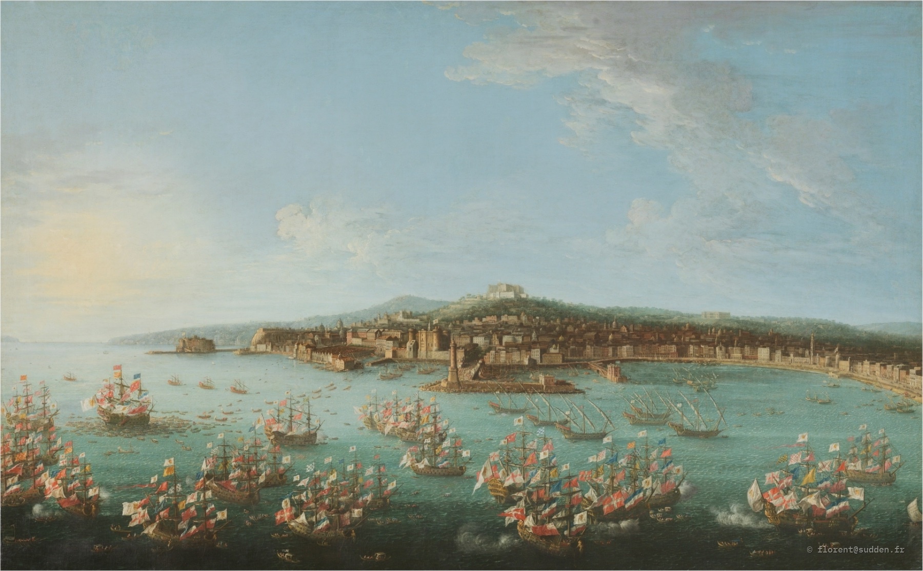 Partida de Carlos de Borbón a España, vista desde el mar